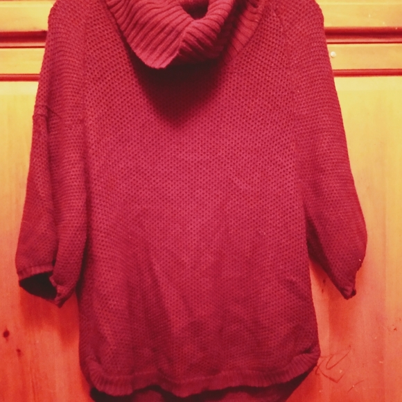 Women's Girls Splendid Knitted Plum Slouch Neck Burgendy Blouse Sweeter Size S - Picture 5 of 5